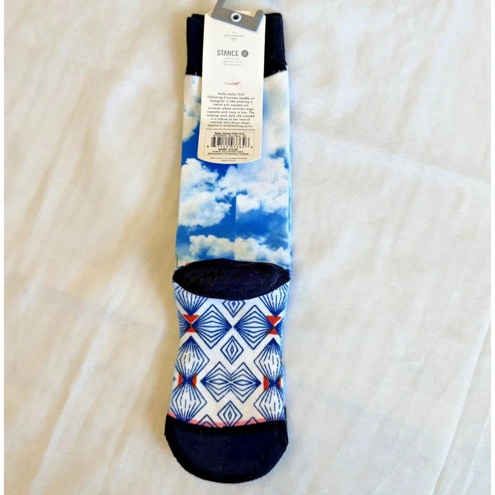 Stance Everyday Tomboy Athletic Socks One‎ Size Crew Dog Sunglasses Donuts Blue